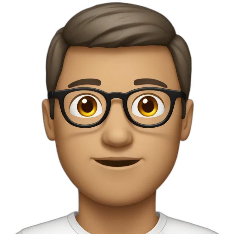 white-male-brunette-black-round-glasses emoji