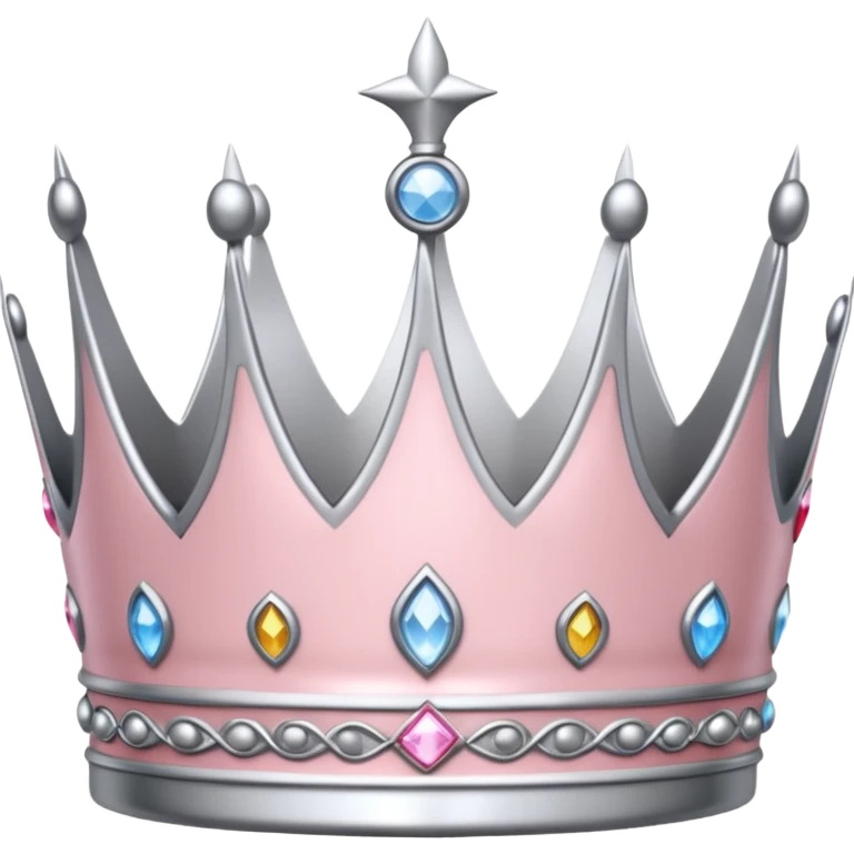 light pink and silver simple crown emoji