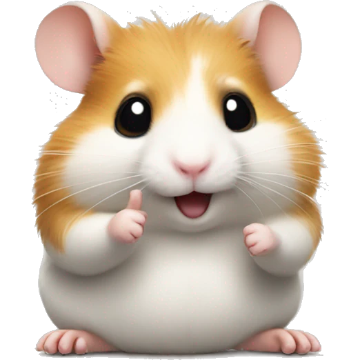 hamster making a peace sign with its paw emoji