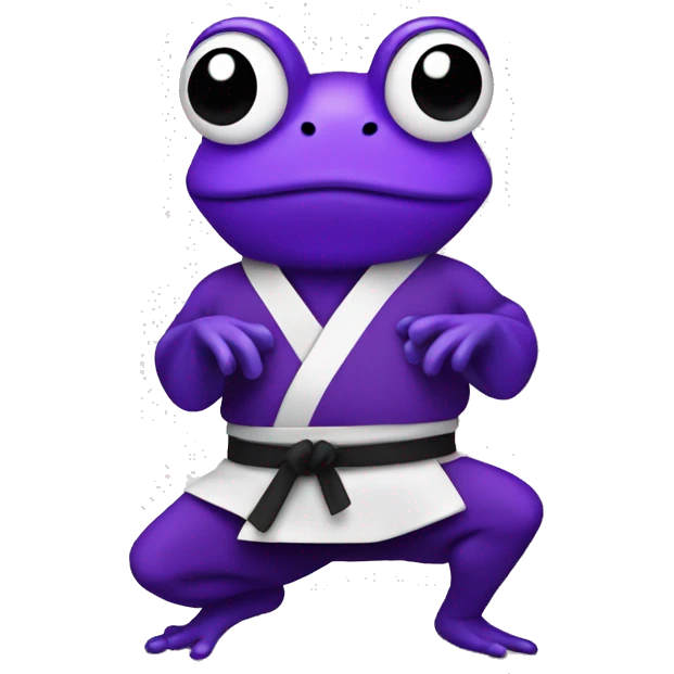 Purple frog in a karate gee emoji