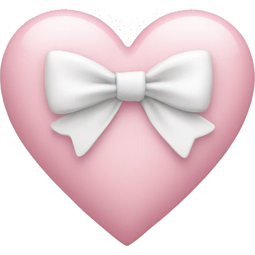 Pastel pink heart with white bow emoji