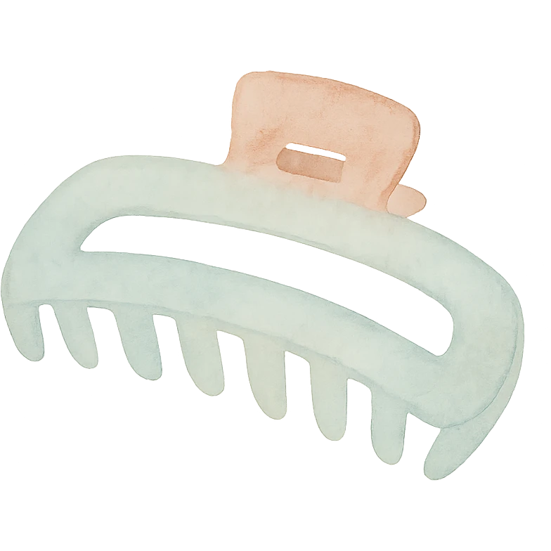 hairclip, watercolor art style, soft colors emoji