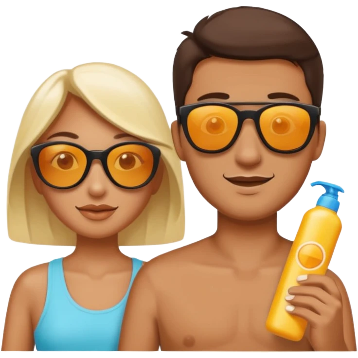 
female male suncream and sunglasses emoji