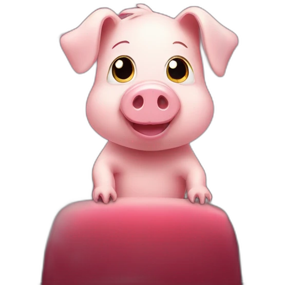 Cute Pig sitting in the movie theater emoji