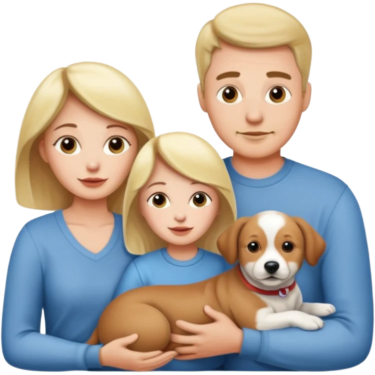 Maman papa avec son bébé chien emoji