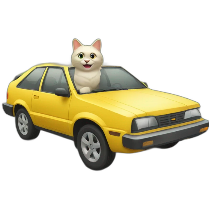 Chat dans une voiture emoji