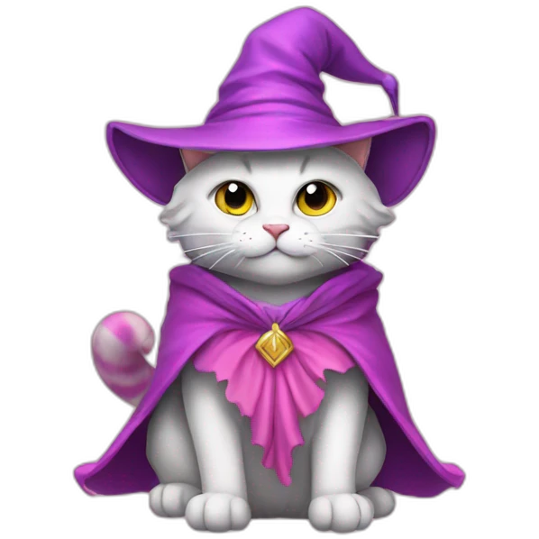 wizard cat who likes pink emoji