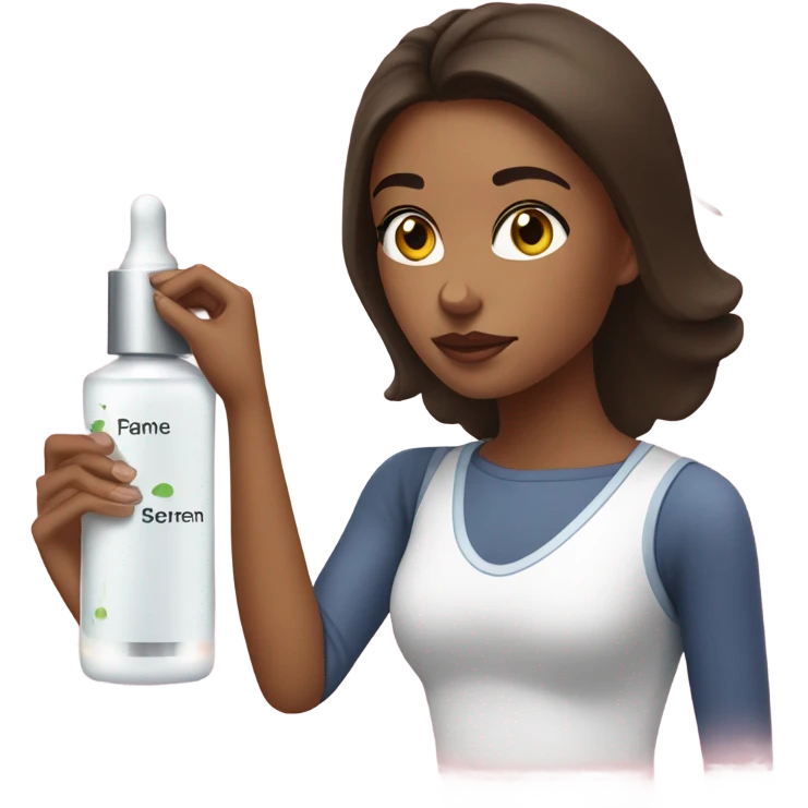 a brunette girl doing skin care emoji