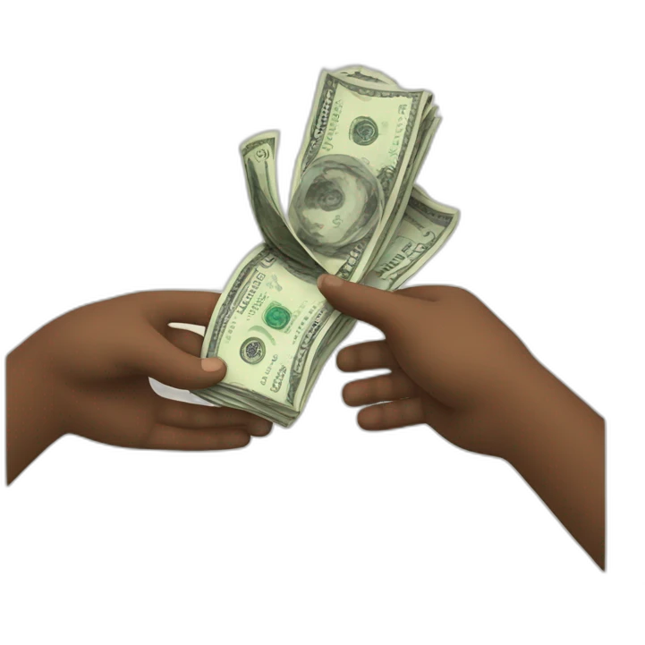 Hand give Money to other hand emoji