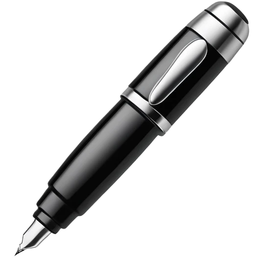 fountain pen drawing a smooth curved line, representing logo design emoji