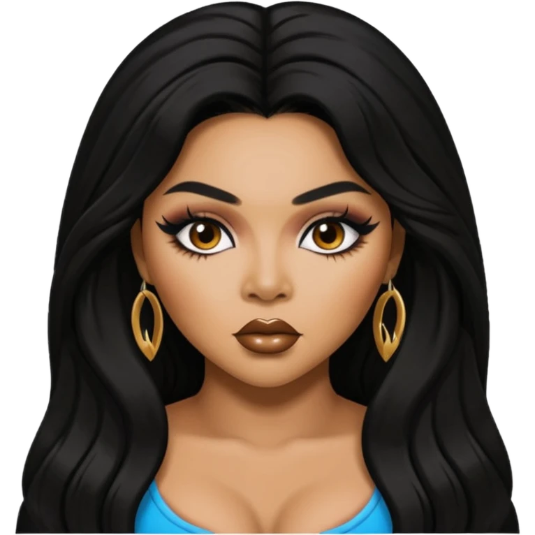 Lil Kim with long black hair emoji