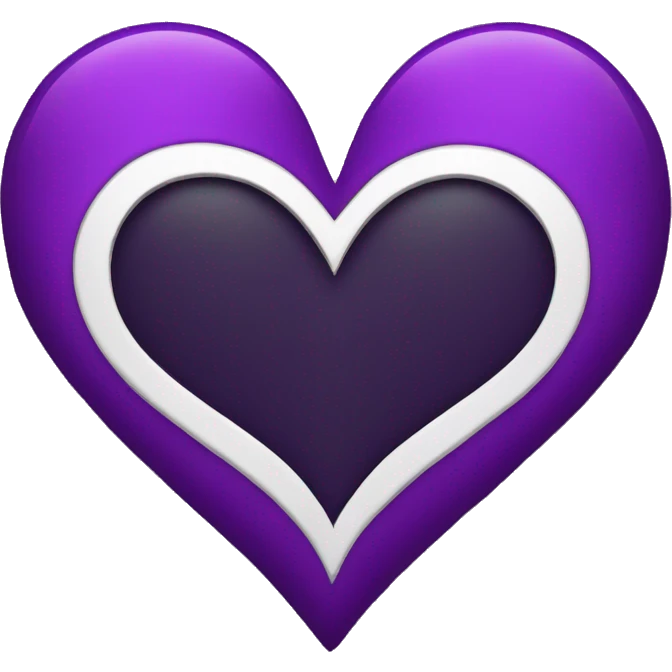 Black and Purple Heart half and half emoji