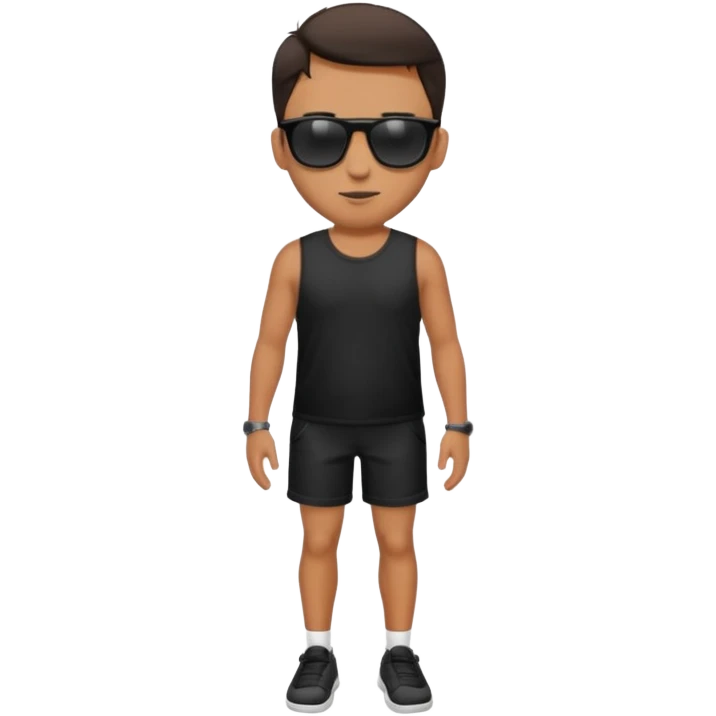 Man wearing black short emoji