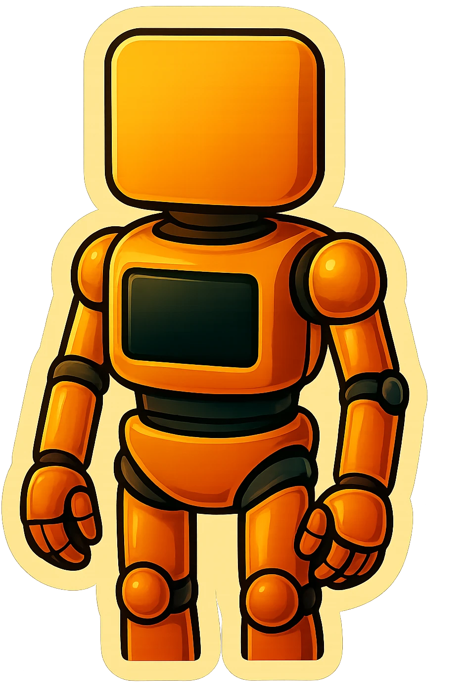 bureaucrat robot with nothing in head area. black screen is in chest . no book emoji