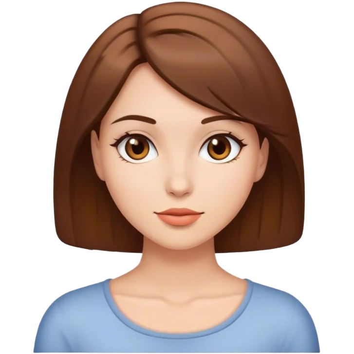 beautiful woman with brown bobbed hair posing emoji