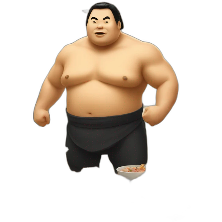 sumo wrestler at a buffet emoji