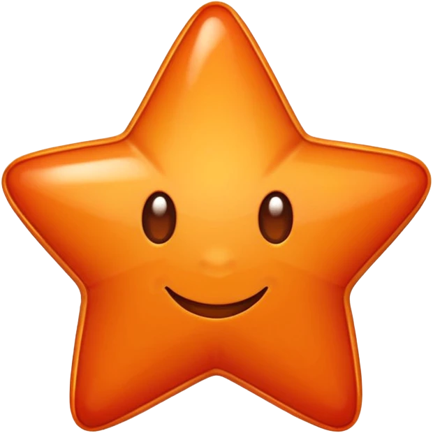 Oreange colour ball in side the red colour star emoji