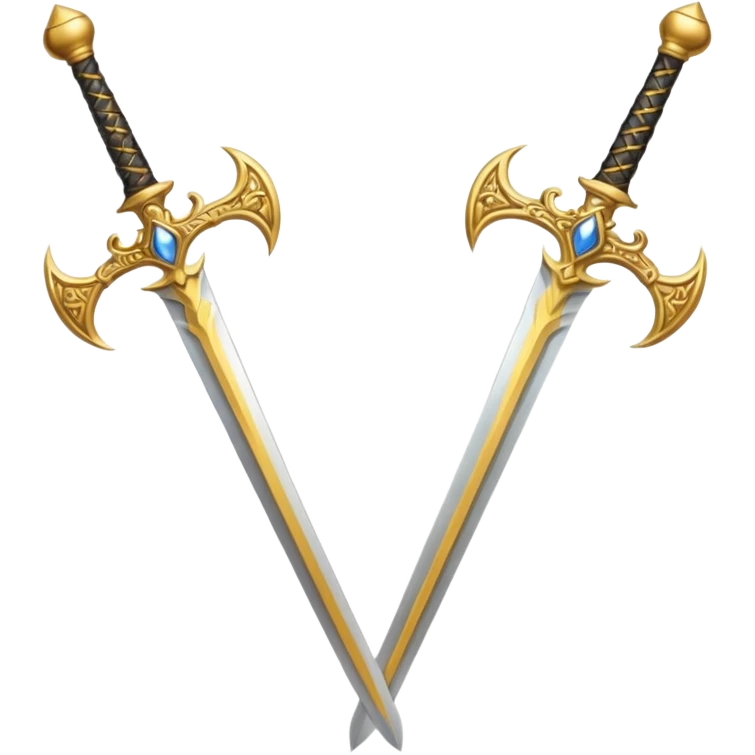Two Golden royal swords with gold blades and gold handel emoji