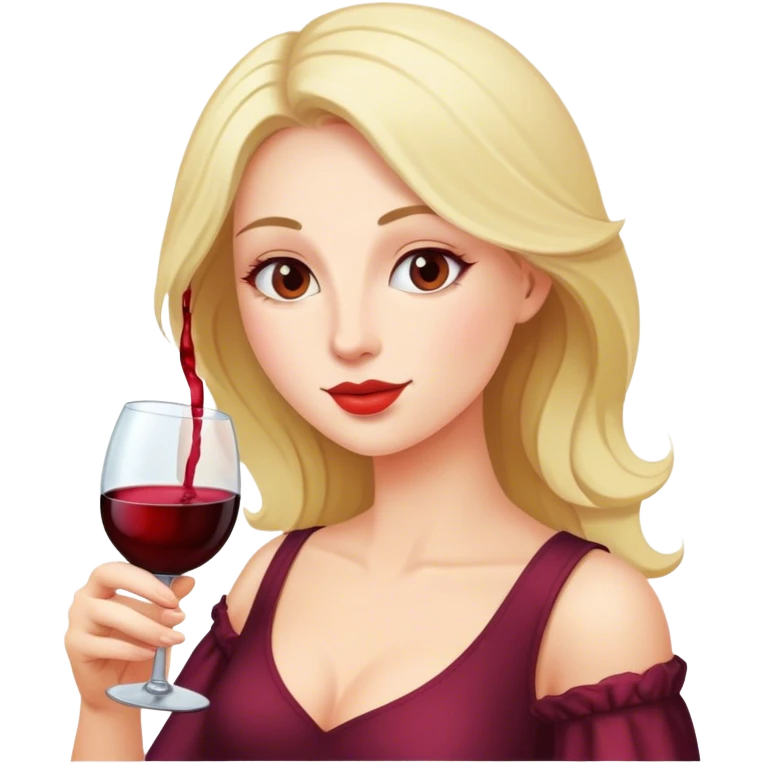 Lady drinking wine emoji