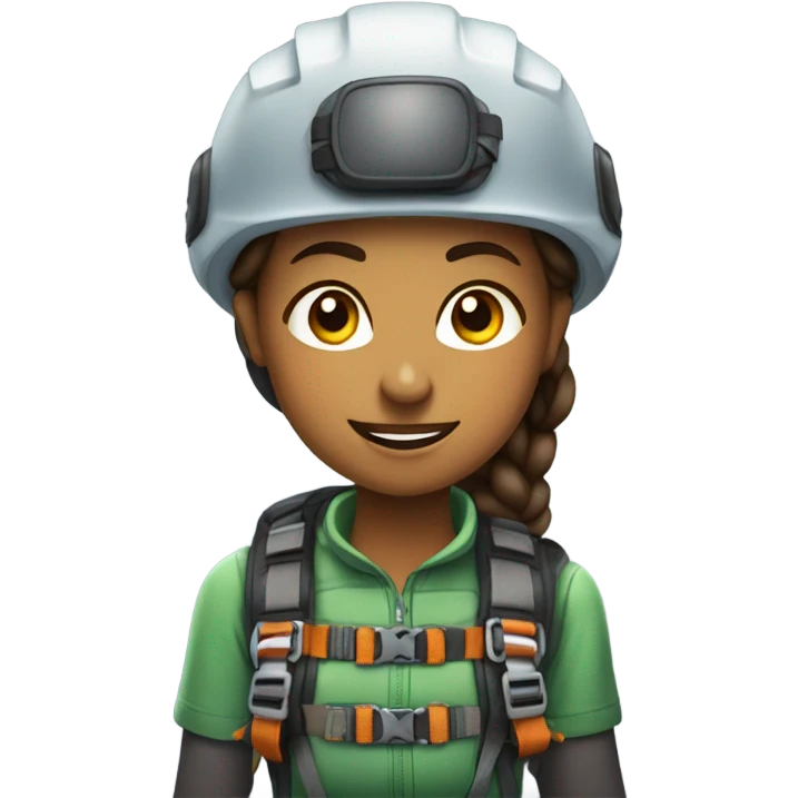 Cool female mountain climber  emoji