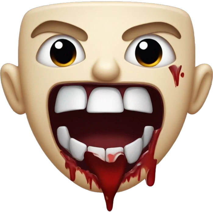 Vampire fangs with blood emoji