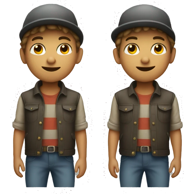 boy in hat gazing forward emoji