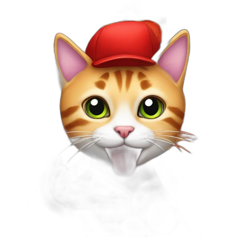Cat eating pizza in pizza hat emoji