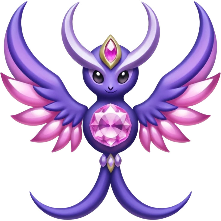 Pokemon legendary purple and pink crystal lunala emoji