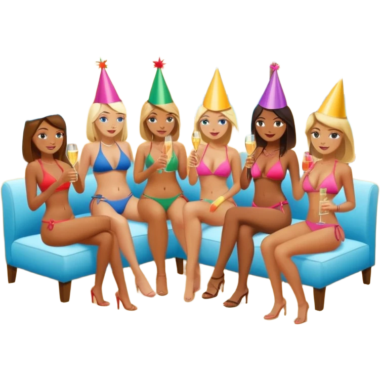 A bikini party in a small home emoji