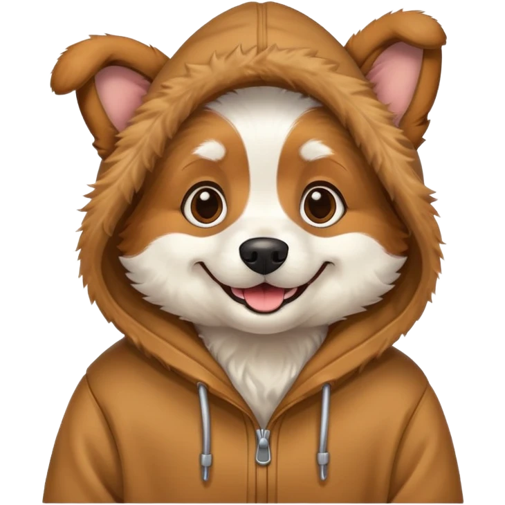 Dog wearing a hoodie emoji