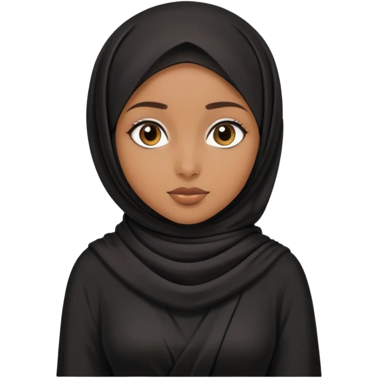 a brown hijabi girl wearing a black silk maxi dress emoji