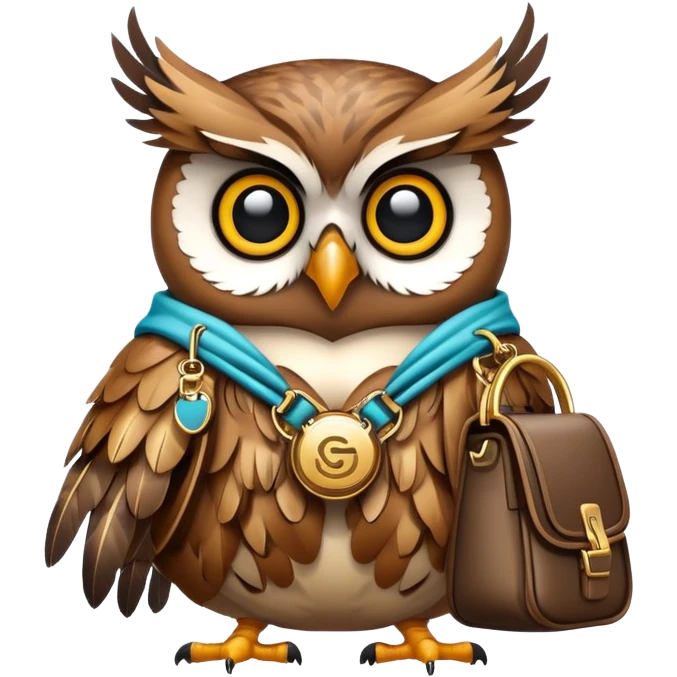 Owl with hip hop bag emoji