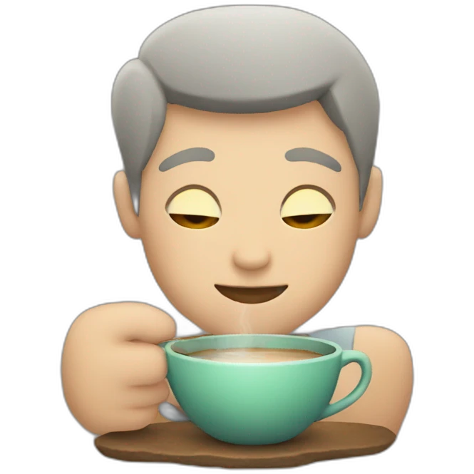 a pebble drinking tea emoji