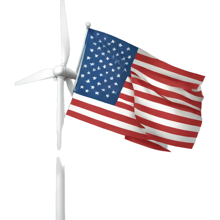 Wind turbine usa flag emoji