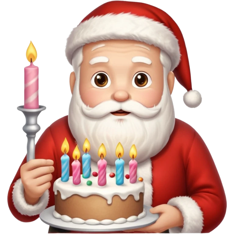 день рождения деда мороза с тортом  emoji