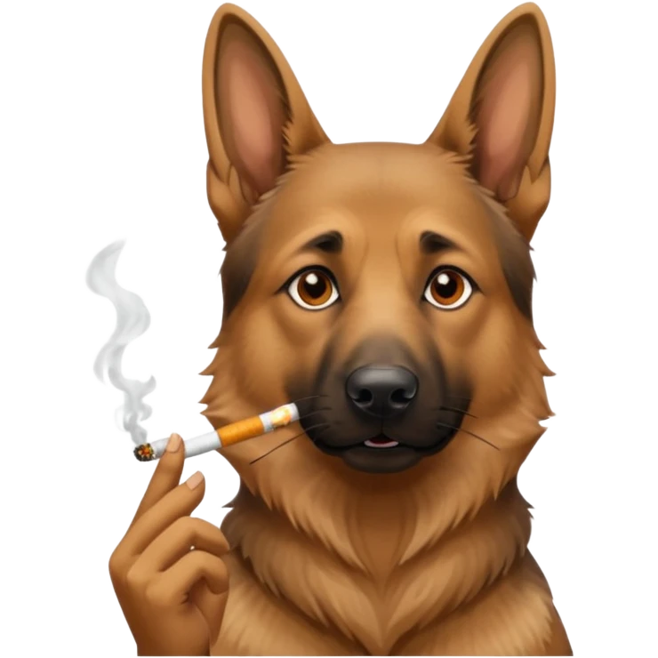 German shepherd smoking a cigarette  emoji