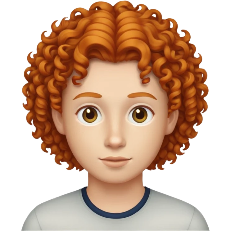 person with ginger curly hair emoji