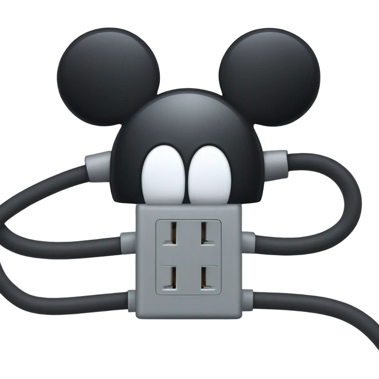 Eletric cable mickie mouse connector emoji