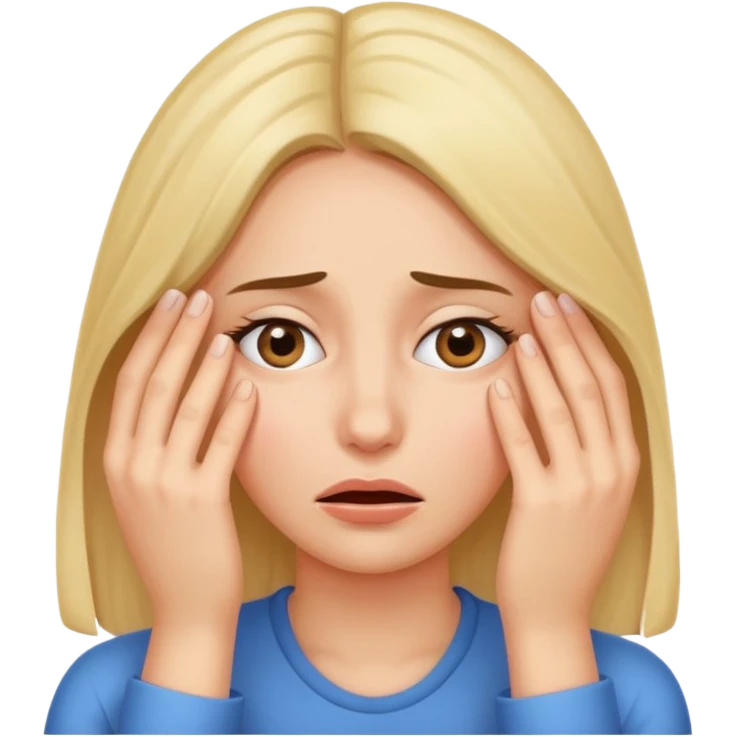 Nervous woman peeking from between fingers covering eyes  emoji