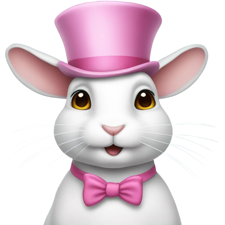 white rabbit wearing a pink top hat emoji