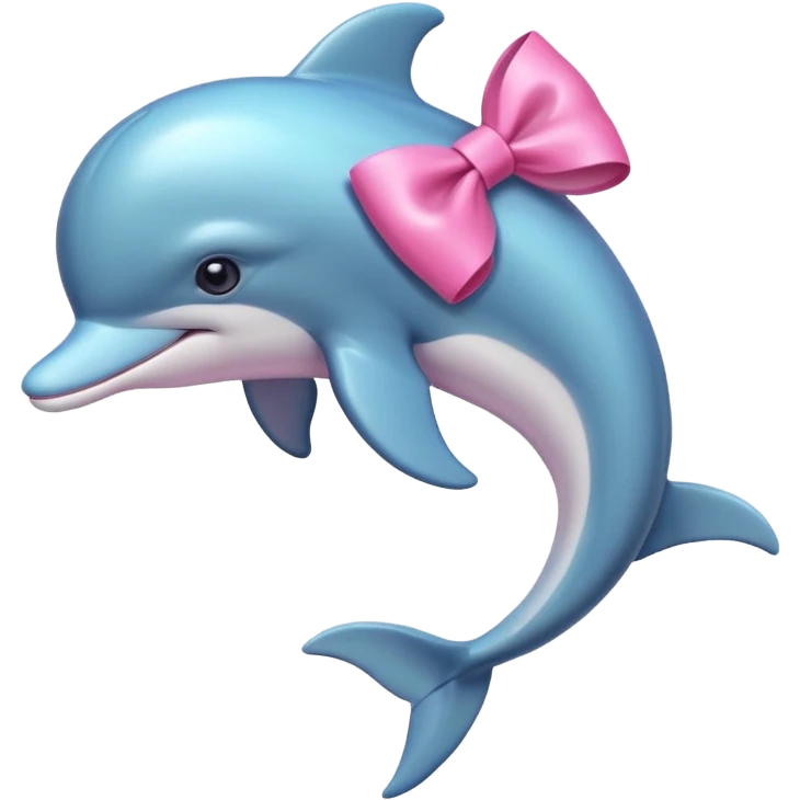 dolphin with pink bow emoji