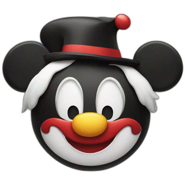 Mickey with clown mask emoji