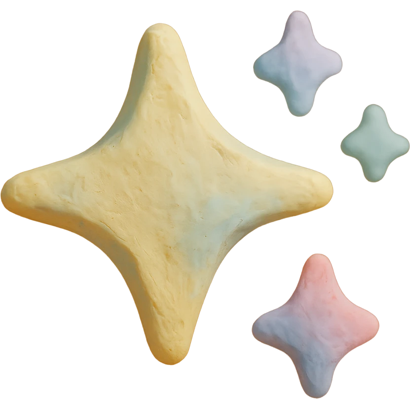 claymation style sparkles with pastel colors and soft edges emoji