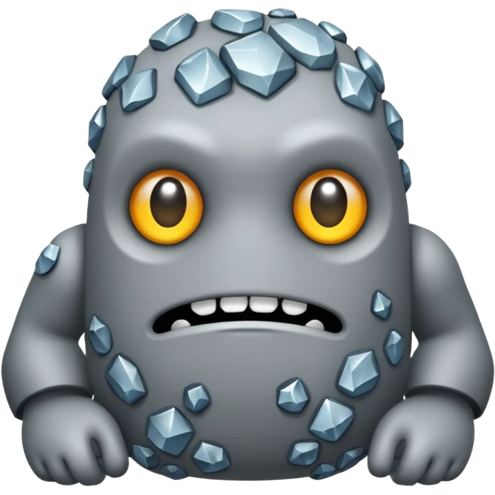 Un golem de pierre avec quelques cristaux emoji