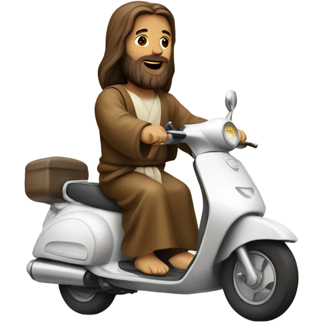 Jesus on scooter emoji