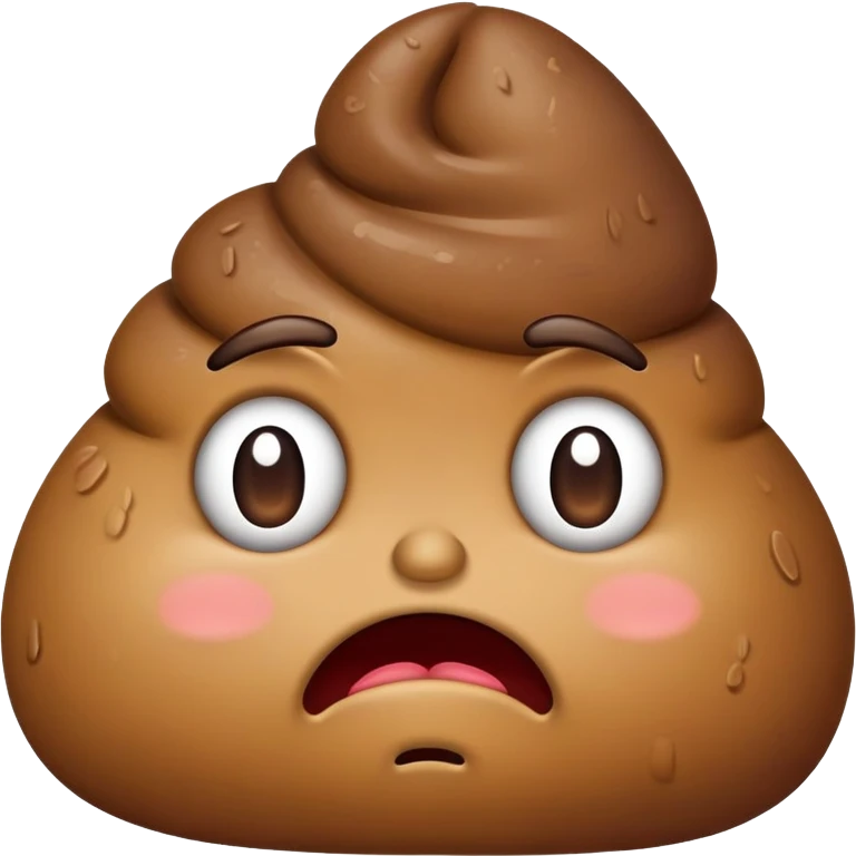 unhappy poop with frown emoji