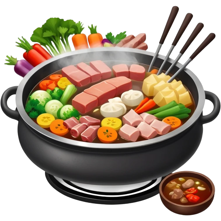 Traditional Chinese hotpot with charcoal fire base emoji