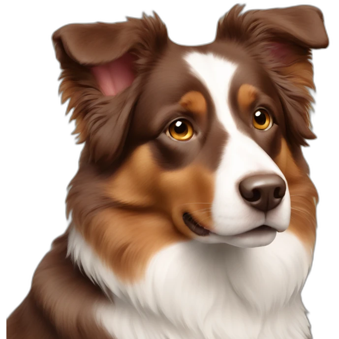 Mini American shepherd red tri emoji
