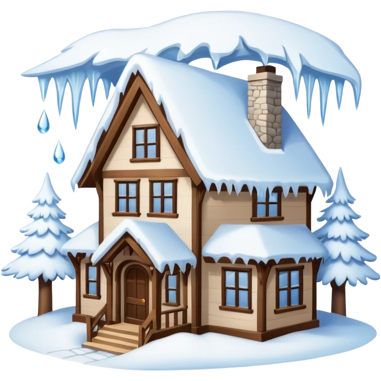 house buried in snow emoji