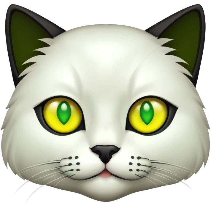 Black Cat with green and yellow eyes  emoji